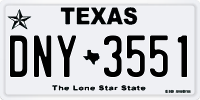 TX license plate DNY3551