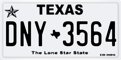 TX license plate DNY3564