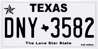 TX license plate DNY3582
