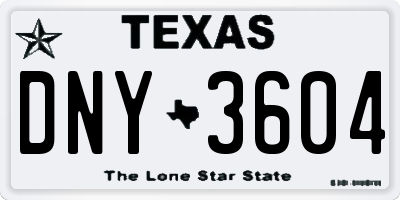 TX license plate DNY3604