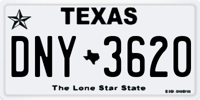 TX license plate DNY3620