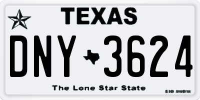 TX license plate DNY3624