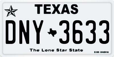 TX license plate DNY3633