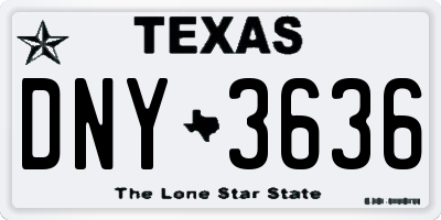 TX license plate DNY3636