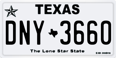 TX license plate DNY3660