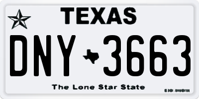 TX license plate DNY3663