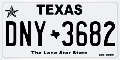 TX license plate DNY3682