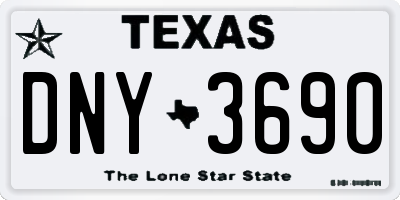 TX license plate DNY3690