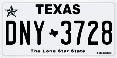 TX license plate DNY3728
