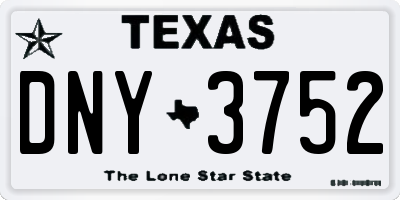 TX license plate DNY3752