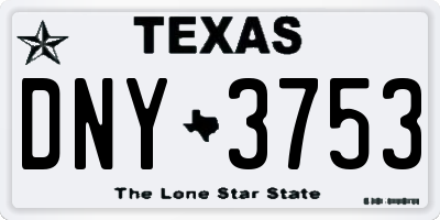 TX license plate DNY3753
