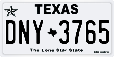 TX license plate DNY3765