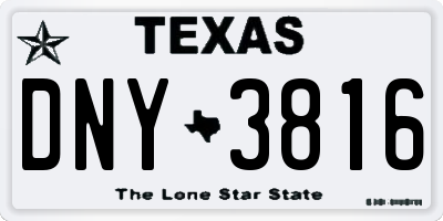 TX license plate DNY3816