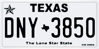 TX license plate DNY3850