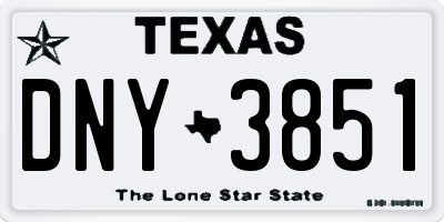 TX license plate DNY3851