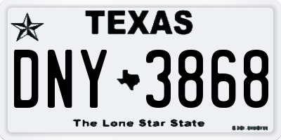 TX license plate DNY3868