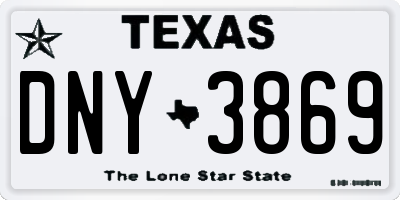 TX license plate DNY3869
