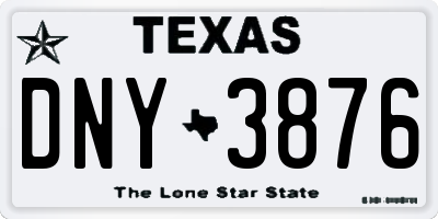 TX license plate DNY3876