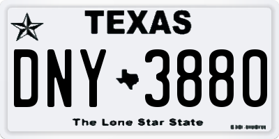TX license plate DNY3880