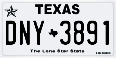 TX license plate DNY3891