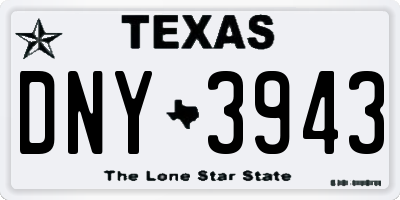 TX license plate DNY3943
