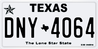 TX license plate DNY4064