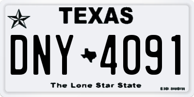 TX license plate DNY4091