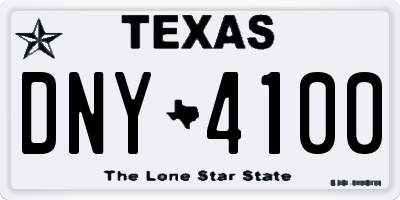 TX license plate DNY4100