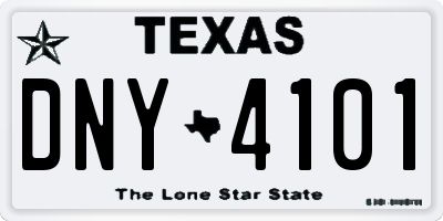 TX license plate DNY4101