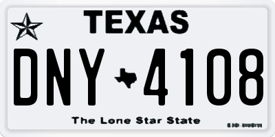 TX license plate DNY4108