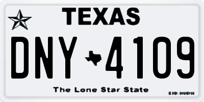 TX license plate DNY4109