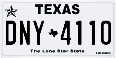 TX license plate DNY4110