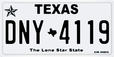 TX license plate DNY4119