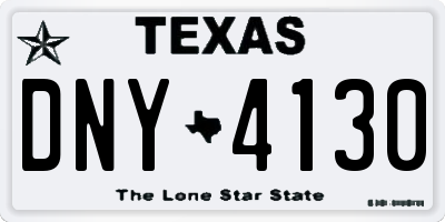 TX license plate DNY4130