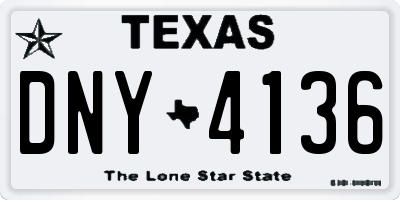 TX license plate DNY4136