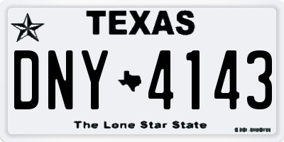 TX license plate DNY4143