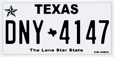 TX license plate DNY4147