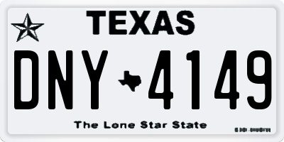TX license plate DNY4149