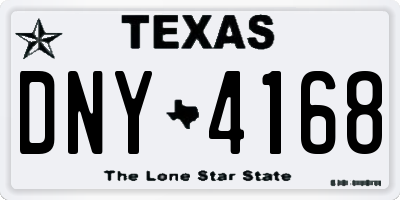TX license plate DNY4168