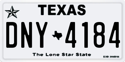 TX license plate DNY4184
