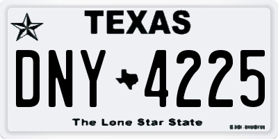 TX license plate DNY4225