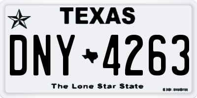 TX license plate DNY4263