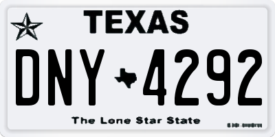 TX license plate DNY4292