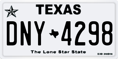 TX license plate DNY4298