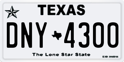 TX license plate DNY4300