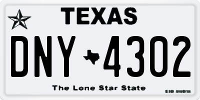 TX license plate DNY4302