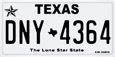 TX license plate DNY4364