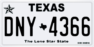 TX license plate DNY4366