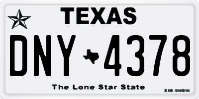TX license plate DNY4378