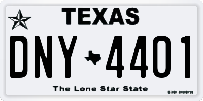 TX license plate DNY4401